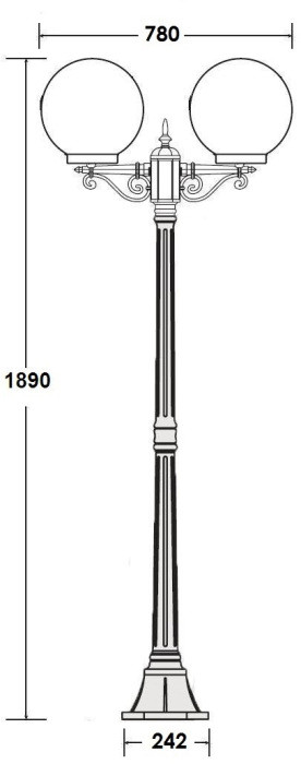 Наземный фонарь GLOBO L 88208LA Bl Oasis Light