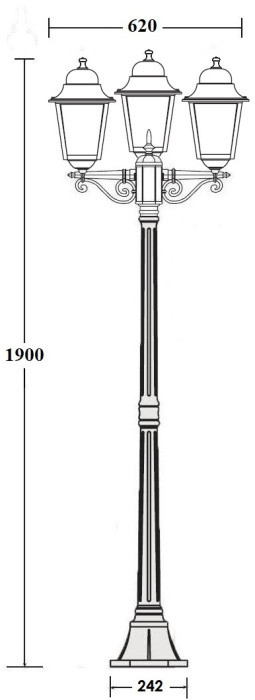 Наземный фонарь QUADRO L 79908LB Bl Oasis Light