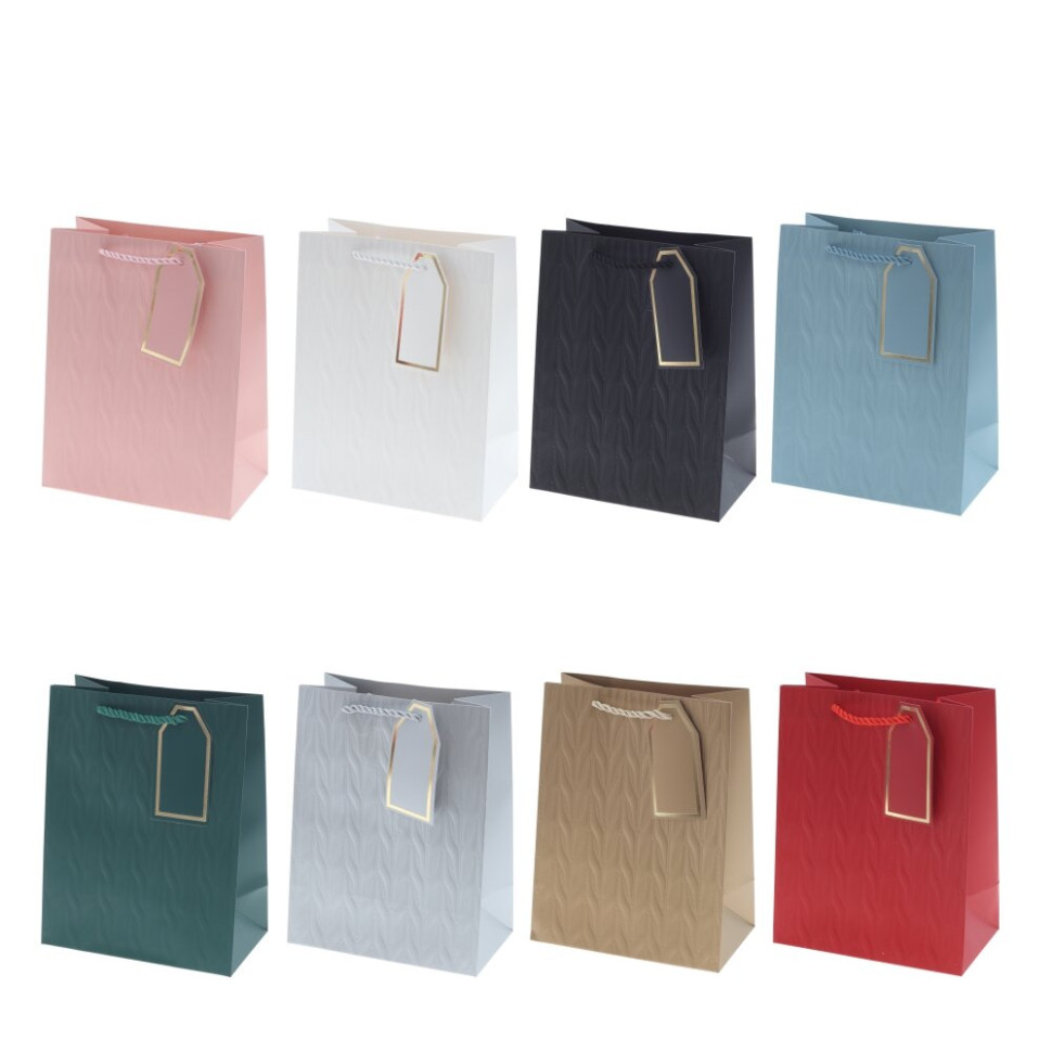 Пакет подарочный S (бумага 210г/м2, блок 12шт), L18 W10 H23 см, 8в.