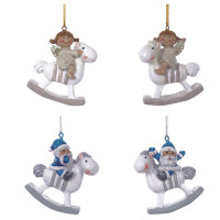 Фигурка декоративная подвесная "Ангел/Дед Мороз", L5,5 W2 H6 см, 4в.