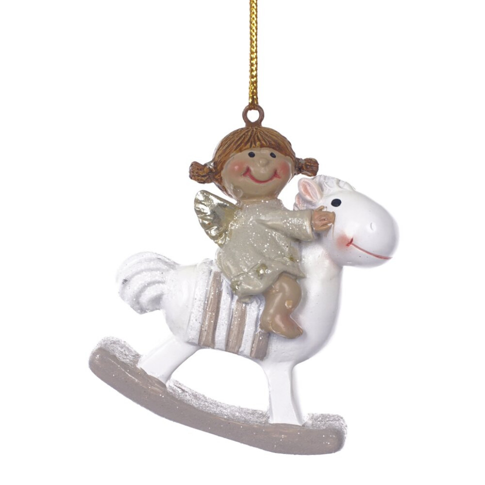 Фигурка декоративная подвесная "Ангел/Дед Мороз", L5,5 W2 H6 см, 4в.