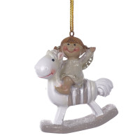 Фигурка декоративная подвесная "Ангел/Дед Мороз", L5,5 W2 H6 см, 4в.