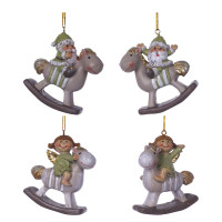 Фигурка декоративная подвесная "Ангел/Дед Мороз", L5,5 W2 H6 см, 4в.