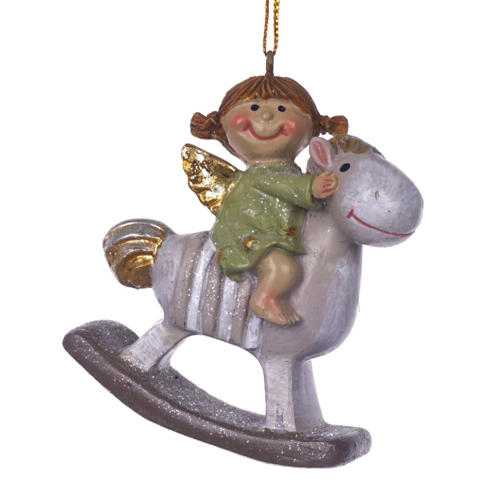 Фигурка декоративная подвесная "Ангел/Дед Мороз", L5,5 W2 H6 см, 4в.