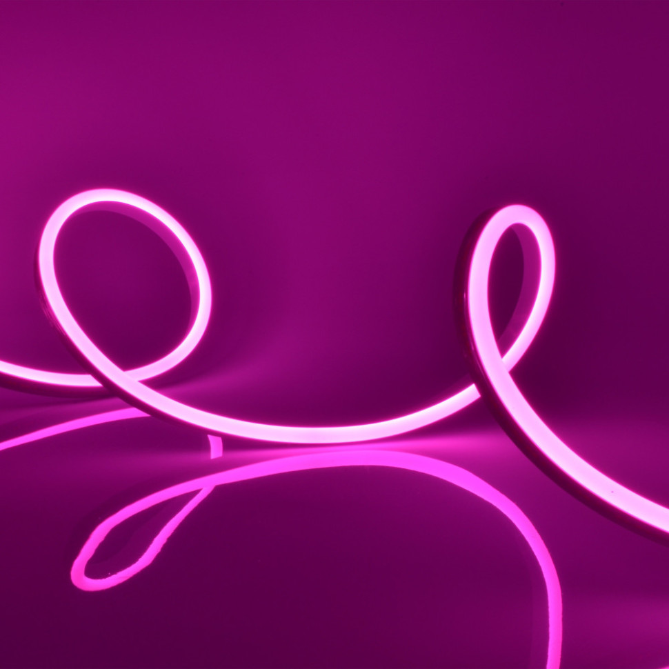 Светодиодная лента Neon ULS-N11-2835-120LED/m-8mm-IP67-DC24V-10W/m-15M-PINK катушка в герметичной упаковке Uniel