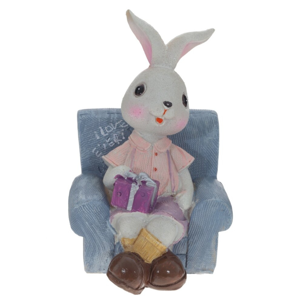 Фигурка декоративная "Заяц", L9 W9 H13 см, 2в.