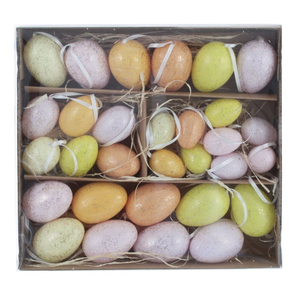 Набор из 30-ти изделий декоративных подвесных "Яйцо" (4*5,5, 3*4,5, 2,5*3,5), L27 W25 H5,5 см