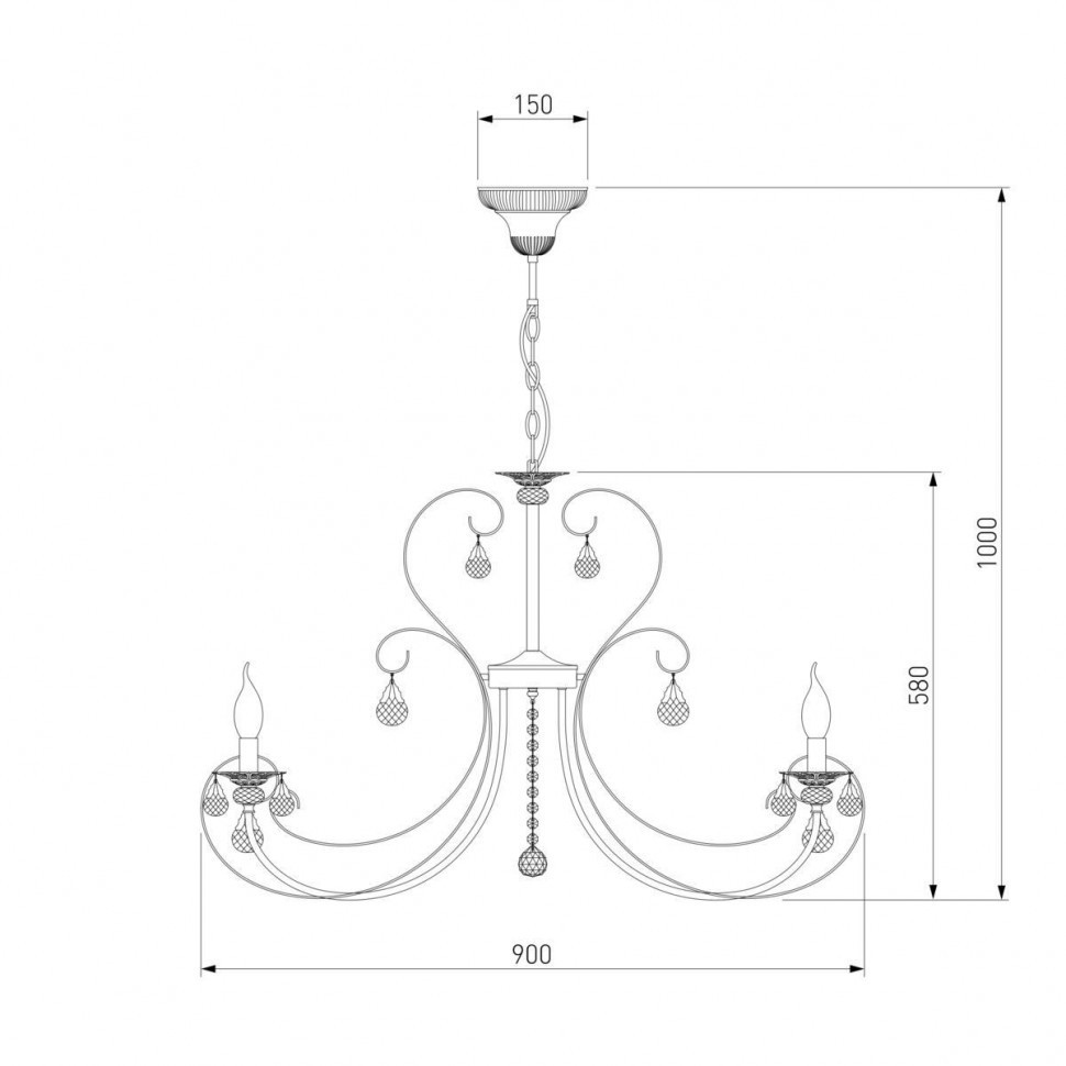 Подвесная люстра Eurosvet 3305/12 белый с золотом/прозрачный хрусталь Strotskis