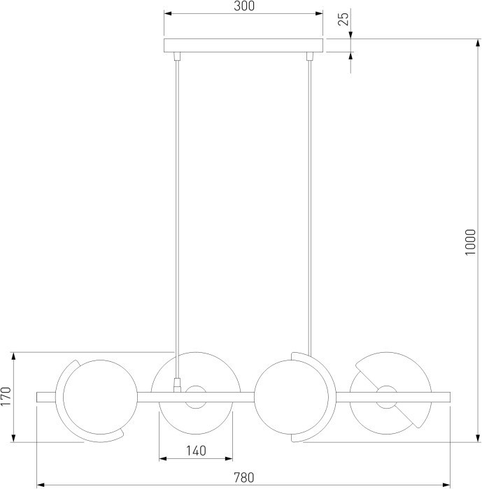 Подвесной светильник Moity 70149/4 черный/латунь Eurosvet