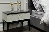 Тумбочка прикроватная Spinola черно-серая Тумбочка прикроватная Spinola черно-серая