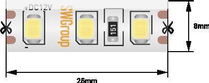 Светодиодная лента SWG2120 SWG2120-12-9.6-WW-65-M SWG
