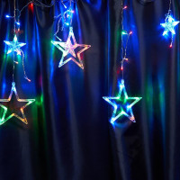 Светодиодная гирлянда Feron Бахрома Звезды 230V разноцветная 8 режимов CL29 48615 Светодиодная гирлянда Feron Бахрома Звезды 230V разноцветная 8 режимов CL29 48615