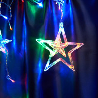 Светодиодная гирлянда Feron Бахрома Звезды 230V разноцветная 8 режимов CL29 48615 Светодиодная гирлянда Feron Бахрома Звезды 230V разноцветная 8 режимов CL29 48615
