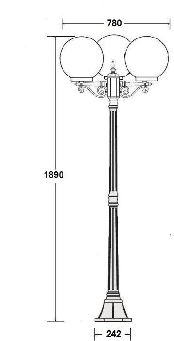 Наземный фонарь GLOBO L 88208LB Bl Oasis Light