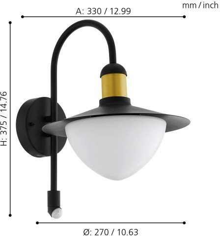 Настенный фонарь уличный Sirmione 97286 Eglo