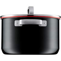 Кастрюля с крышкой 6,4л.24см."Fusiontec" черная