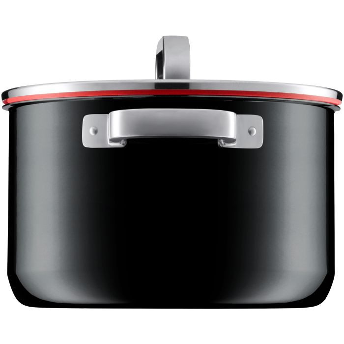 Кастрюля с крышкой 6,4л.24см."Fusiontec" черная