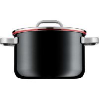 Кастрюля с крышкой 6,4л.24см."Fusiontec" черная