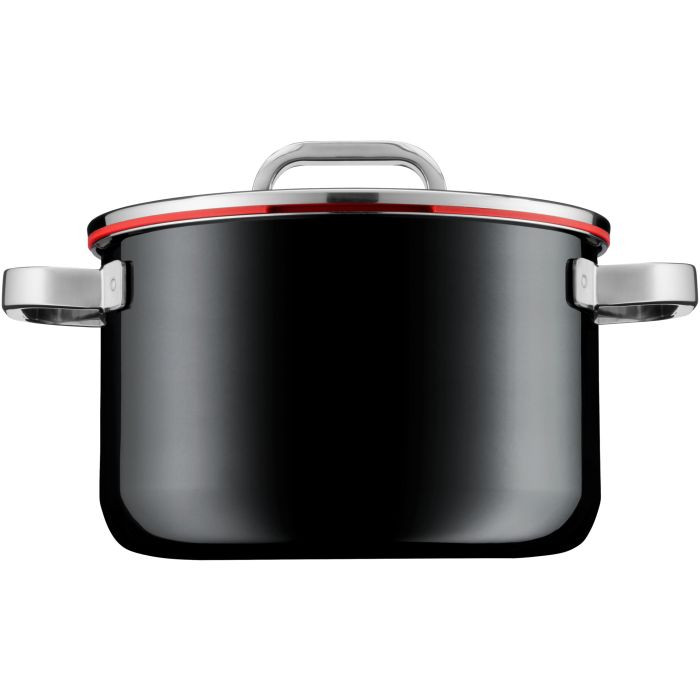 Кастрюля с крышкой 6,4л.24см."Fusiontec" черная