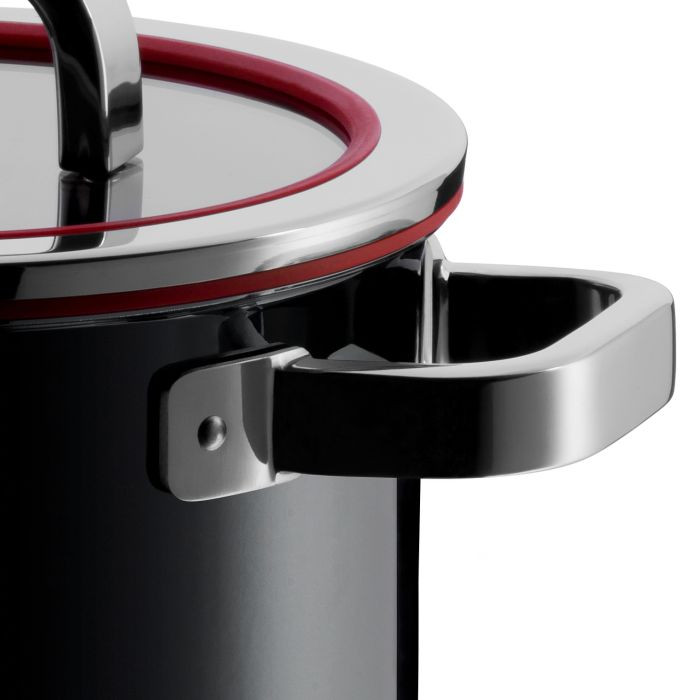 Кастрюля с крышкой 6,4л.24см."Fusiontec" черная