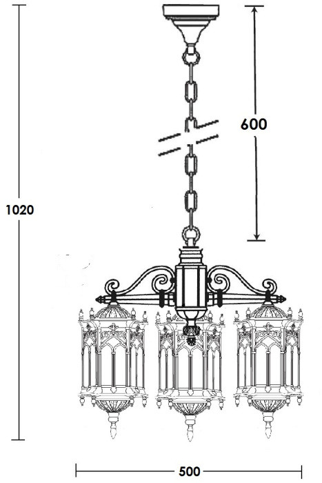 Уличный светильник подвесной DELI S 89970S/3 Bl Oasis Light