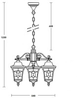 Уличный светильник подвесной VENECIA 2S 91870S/3 Bl Oasis Light