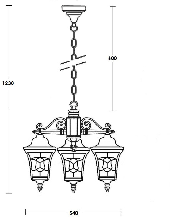 Уличный светильник подвесной VENECIA 2S 91870S/3 Bl Oasis Light