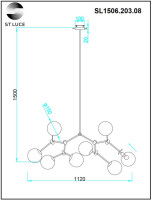 Потолочная люстра Chieti SL1506.203.08 ST Luce Потолочная люстра Chieti SL1506.203.08 ST Luce
