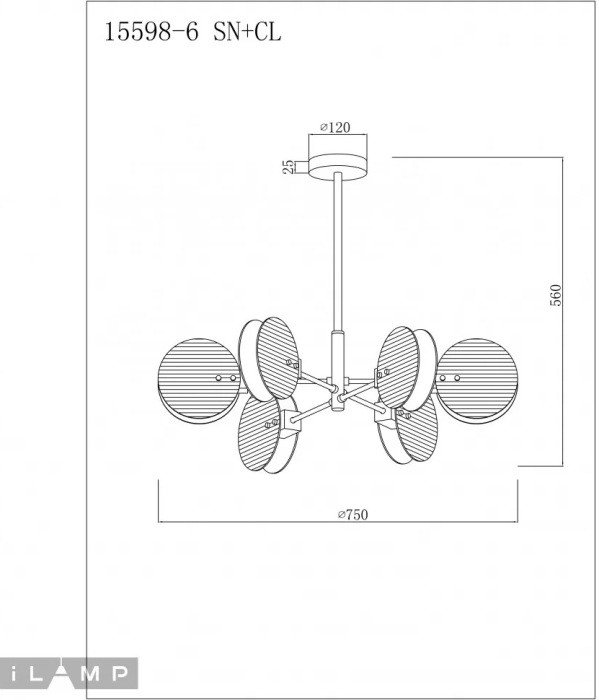 Потолочная люстра Panorama 15598-6 SN+CL iLamp
