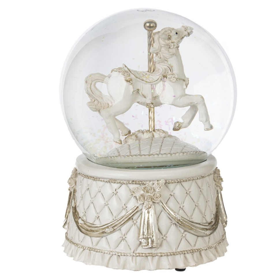 Фигурка декоративная в стекл шаре "Карусель" (ключ, движ, муз), D 10 см, L10 W10 H14 см