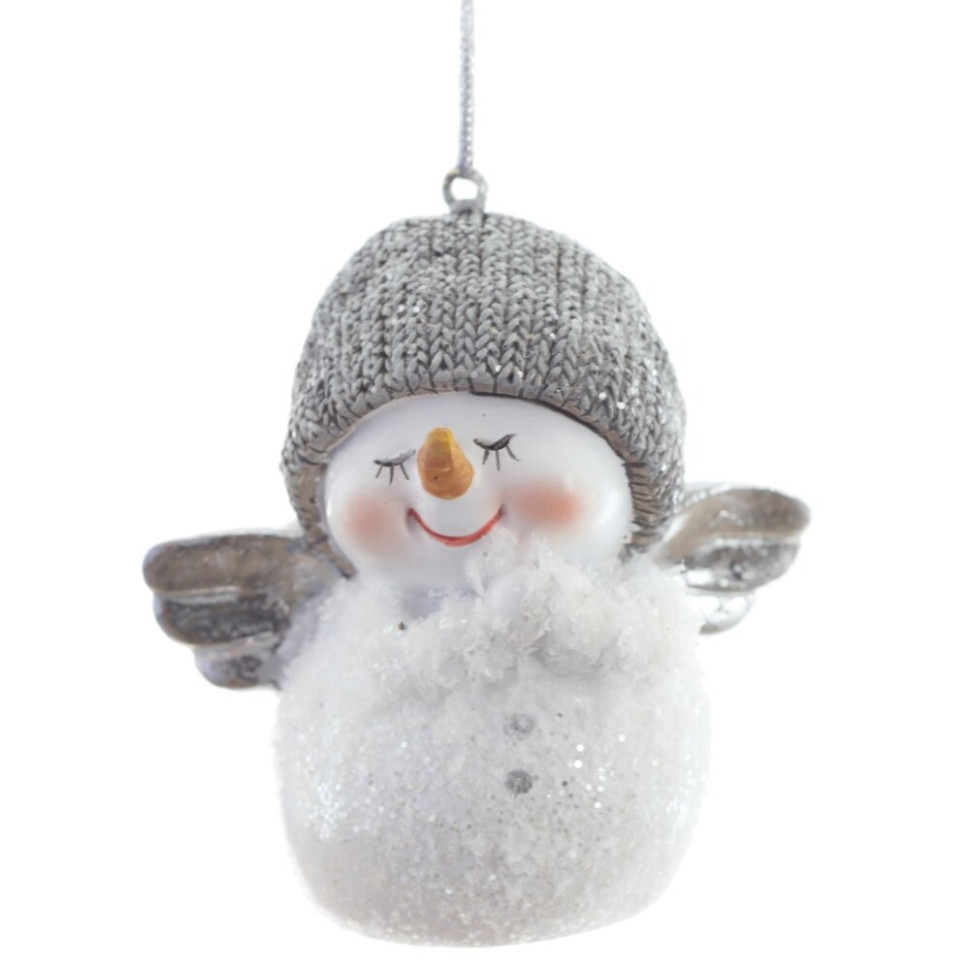 Фигурка декоративная подвесная "Снеговик",   L5,5 W4,5 H7,5 см, 2в.