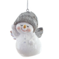 Фигурка декоративная подвесная "Снеговик",   L5,5 W4,5 H7,5 см, 2в.