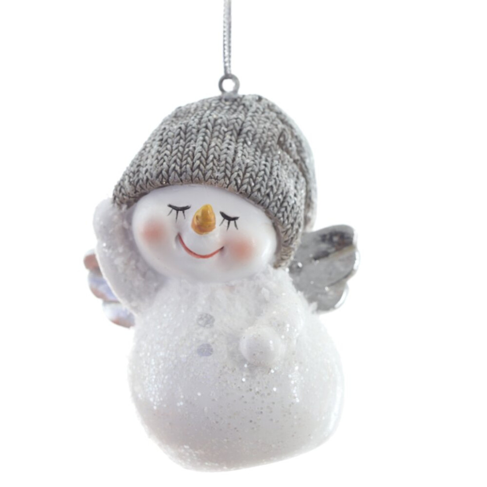 Фигурка декоративная подвесная "Снеговик",   L5,5 W4,5 H7,5 см, 2в.