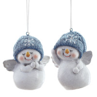 Фигурка декоративная подвесная "Снеговик",   L5,5 W4,5 H7,5 см, 2в.