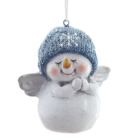 Фигурка декоративная подвесная "Снеговик",   L5,5 W4,5 H7,5 см, 2в.