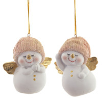 Фигурка декоративная подвесная "Снеговик",   L5,5 W4,5 H7,5 см, 2в.