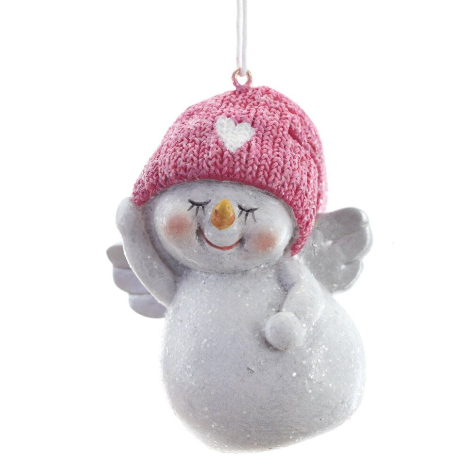 Фигурка декоративная подвесная "Снеговик",   L5,5 W4,5 H7,5 см, 2в.