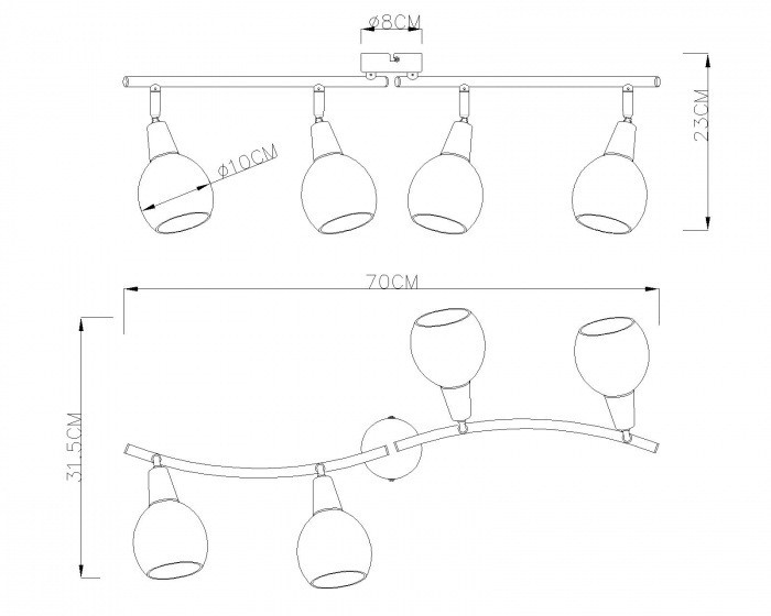 Спот Elliott 54351-4 Globo