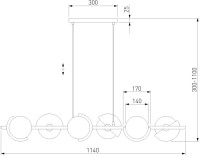 Подвесной светильник Moity 70149/6 черный/латунь Eurosvet