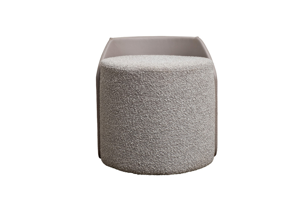 Пуф Bruno букле/искусственная кожа серый