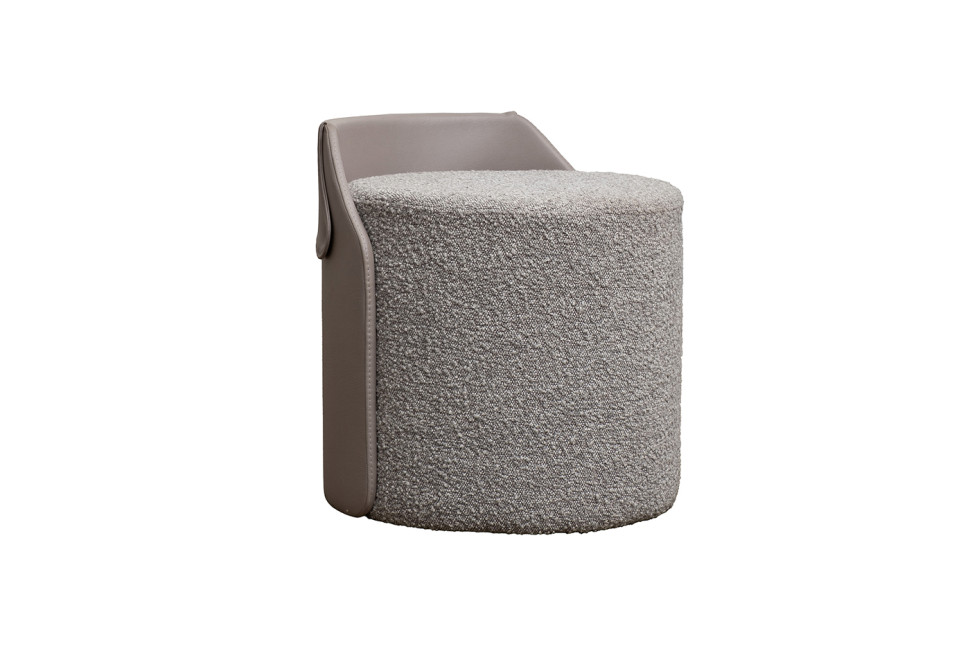 Пуф Bruno букле/искусственная кожа серый