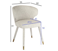 Стул обеденный шенилл белый Стул обеденный шенилл белый