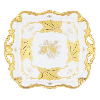 Блюдо квадратное 30см."Кленовый лист белый"