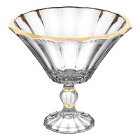 Ваза для фруктов н/н 26см."Doge" золотой ободок