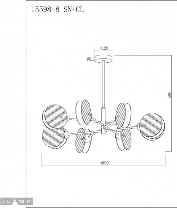 Потолочная люстра Panorama 15598-8 SN+CL iLamp