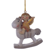Фигурка декоративная подвесная "Ангел/Дед Мороз", L5,5 W2,5 H6 см, 4в.