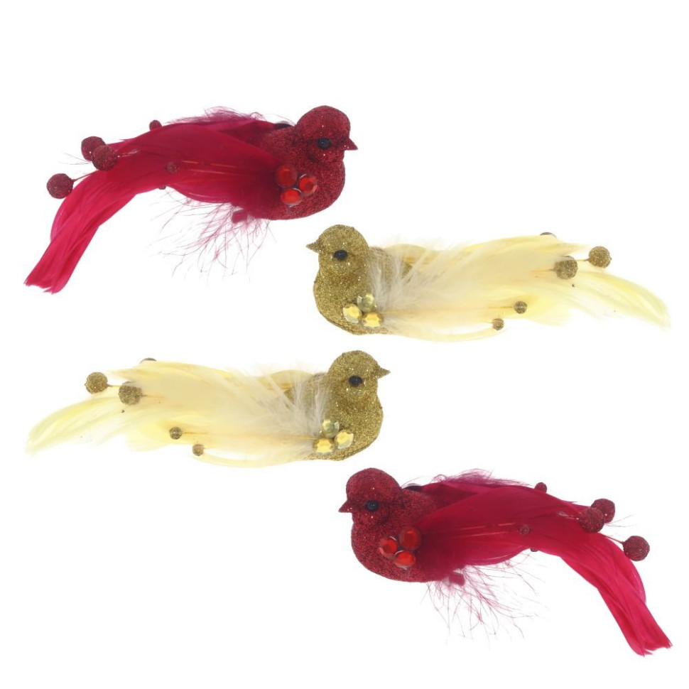 Изделие декоративное "Птичка", L17 W4 H3,5 см, 4в.