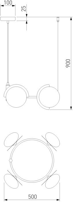 Подвесной светильник Moity 70150/4 черный/латунь Eurosvet