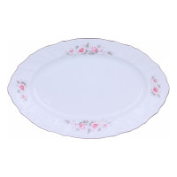 Блюдо овальное 34см "Роза серая платина 5396021" Bernadotte