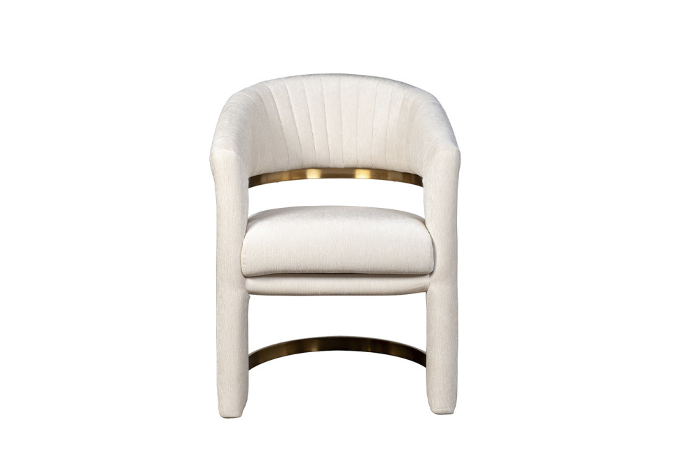 Стул велюровый кремовый/золото